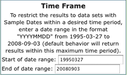 Time Frame fields