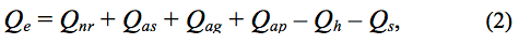 equation 2 - solving for energy used for daily lake evaporation in watts per square meter